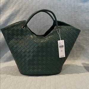 Elegant Anthropologie Green Woven Tote Bag - Melie Bianco